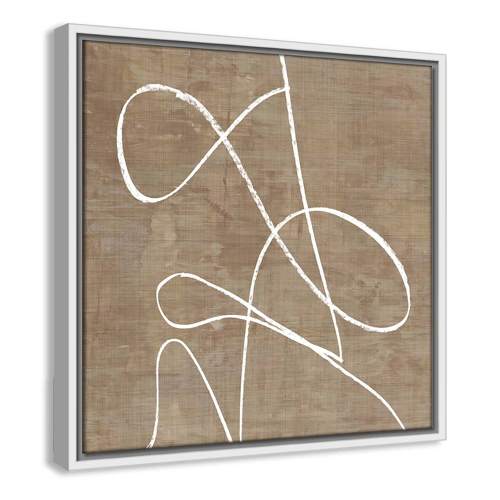 Catana "Swooping Lines" Print, 17.5" H x 17.5" W, White