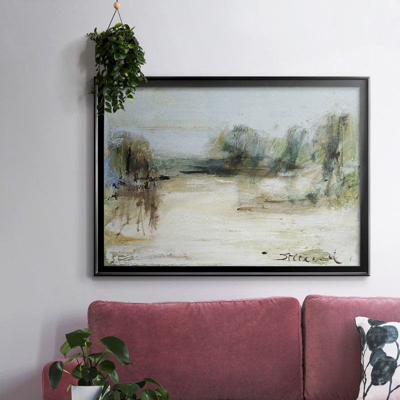 Toile tendue encadrée Wintery Horizon III, Noir, H 26 po x l 38 po x P 1,5 po