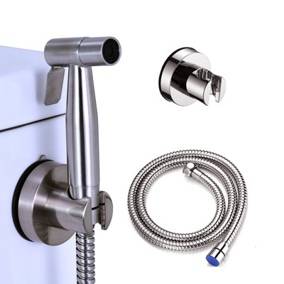 Brushed Nickel Handheld Bidet . 304 Stainless Steel, Corrosion & Stain . Suited For Bathroom Hygiene Aid, Pet Wash Instrument. Leak, Rust-. Mounting Kit Included. Adjustable Water Family, Elderly,
