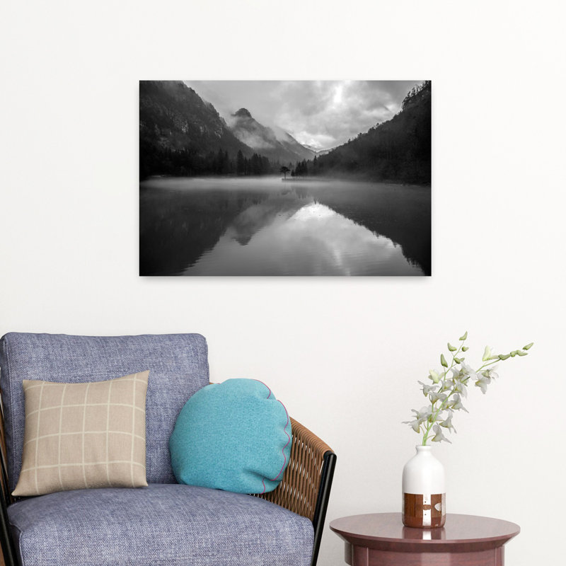 Montagne, montagne, paysage contemporain abstrait, art naturel, H 16 po x l 16 po