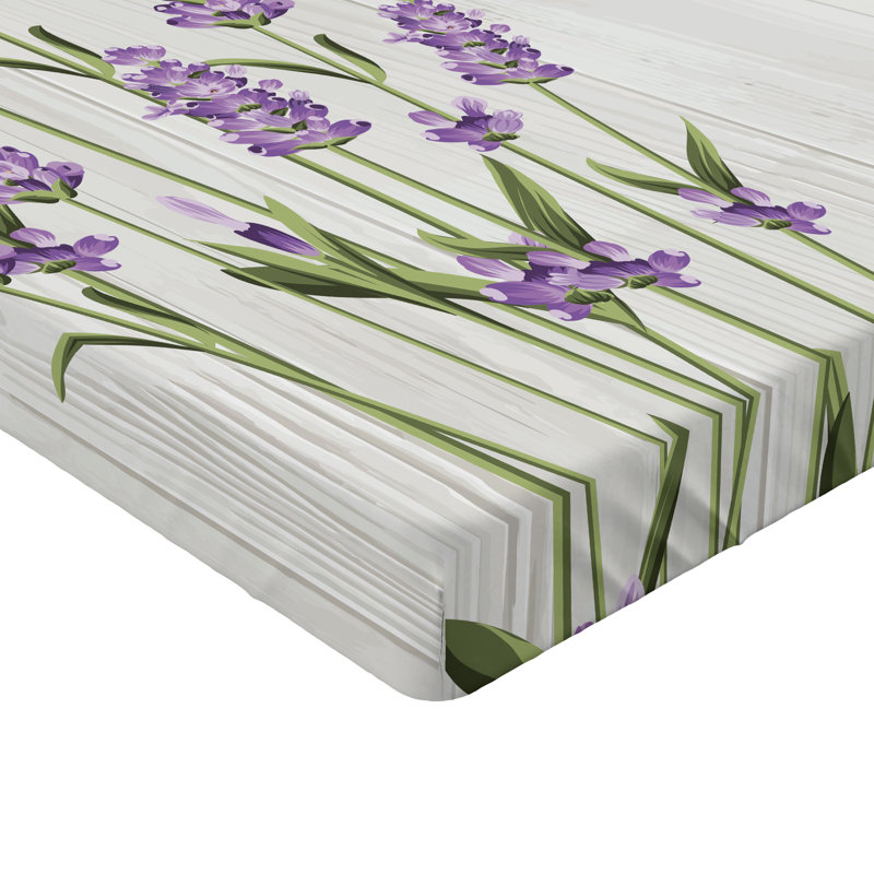 Ensemble de 2 draps-housses Ambesonne, Olive Green Pale Grey Floral, Drap-housse grand