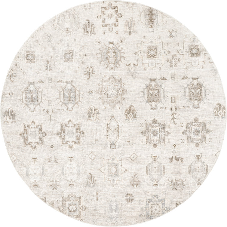 Elverta Medallion Machine Washable Runner Rug for Living Room Bedroom Dining Room Entryway Hallway Kitchen, Beige/Ivory