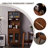 39.37"Solid Wood Pine Tempered Glass brown Sideboard