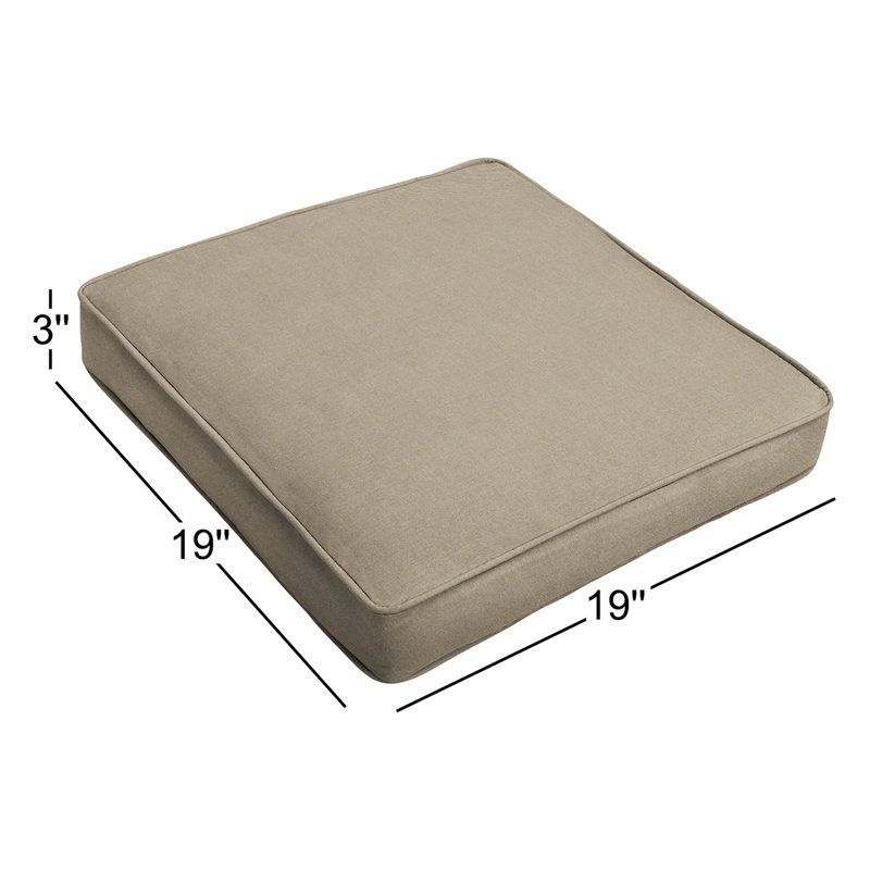 Marolina Indoor/Outdoor Seat Cushion, 3" H x 19" W x 19" D, Canvas Navy Sunbrella® Canvas