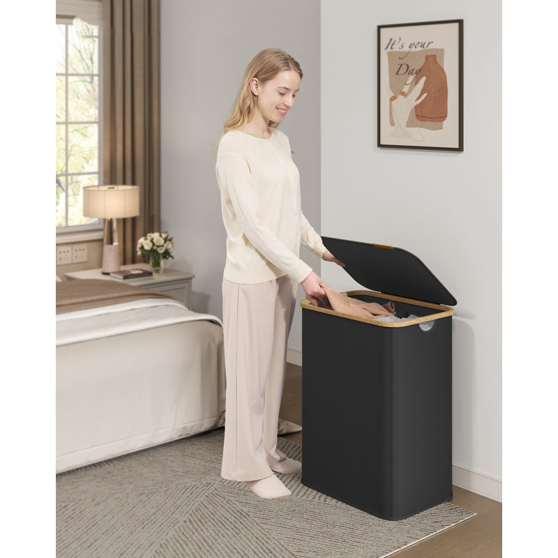 Laundry Hamper with Handles, Black