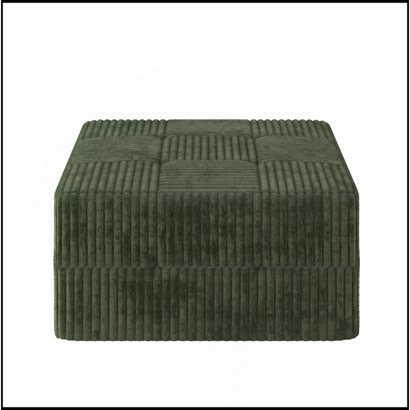 Modern Minimalist Style Ottoman Sofa, Compressed Sectional Corduroy Couch For Bedroom And Living Room, Comfy And Space-Efficient Design