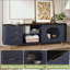 Meuble télé moderne, console multimédia cannelée avec plateau en faux marbre, décorations-1788441637