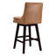 Tabouret de bar et de comptoir pivotant en cuir véritable Zahara Neri-117480005-129862410