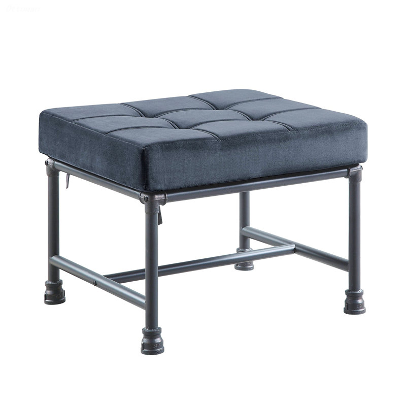 Upholstered Ottoman With Metal Legs