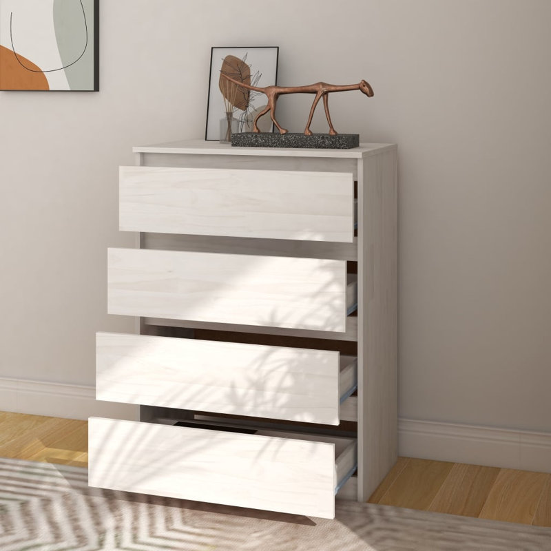 Lysbeth Solid Wood Rectangle Accent Chest, White