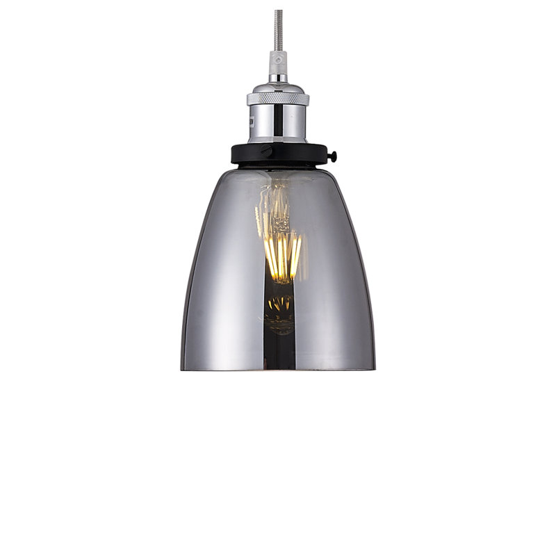 Margarita 1 - Light Single Pendant, Polished Chrome, Smoked