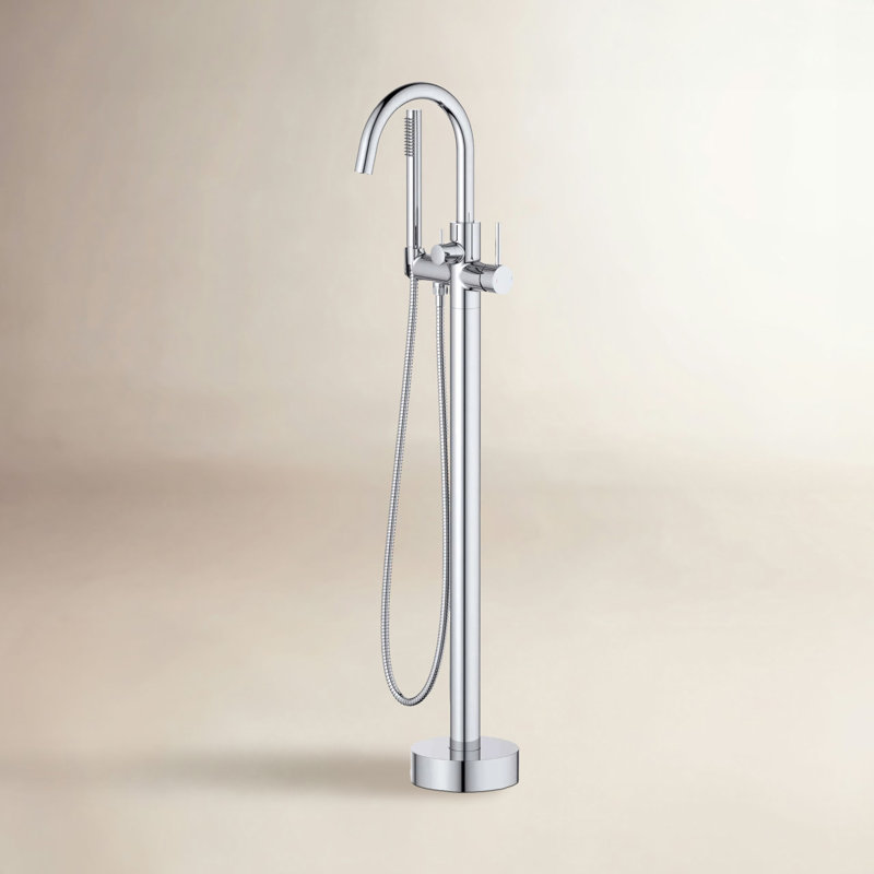 Circular Single Handle Tub Faucet, Chrome