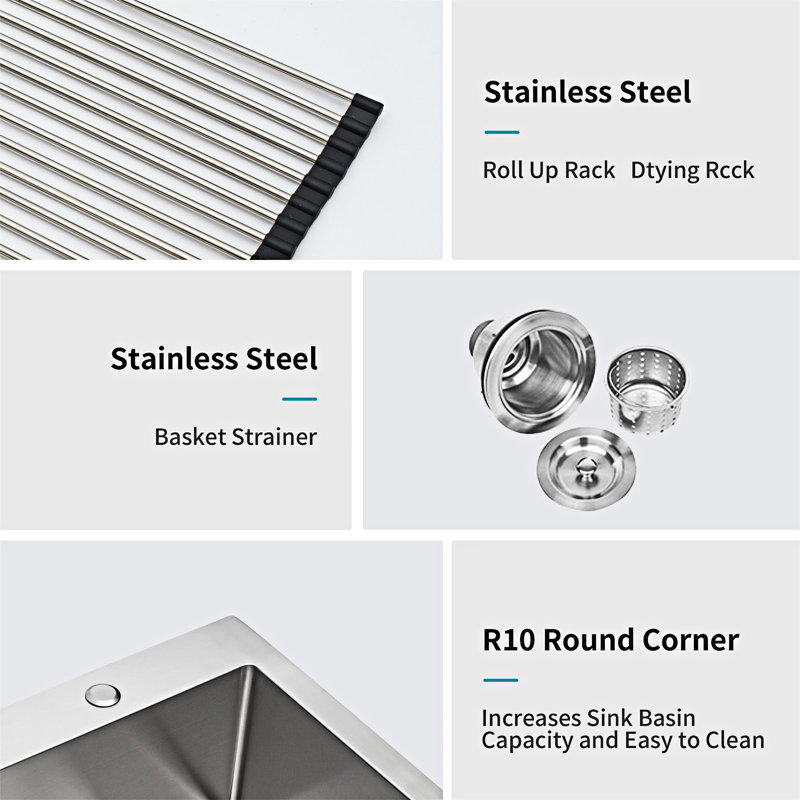 Drop-In Kitchen Sink Single Bowl