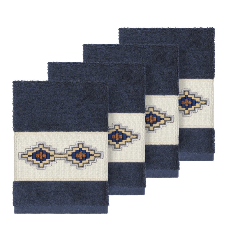 Essuie-mains en coton Gianna, Bleu minuit