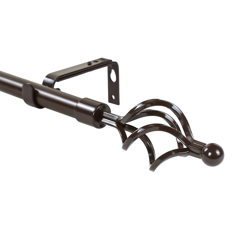 Tringle à rideaux simple réglable 0,75 po Valmar, H 1 po x l 120 po x P 1 po, Bronze