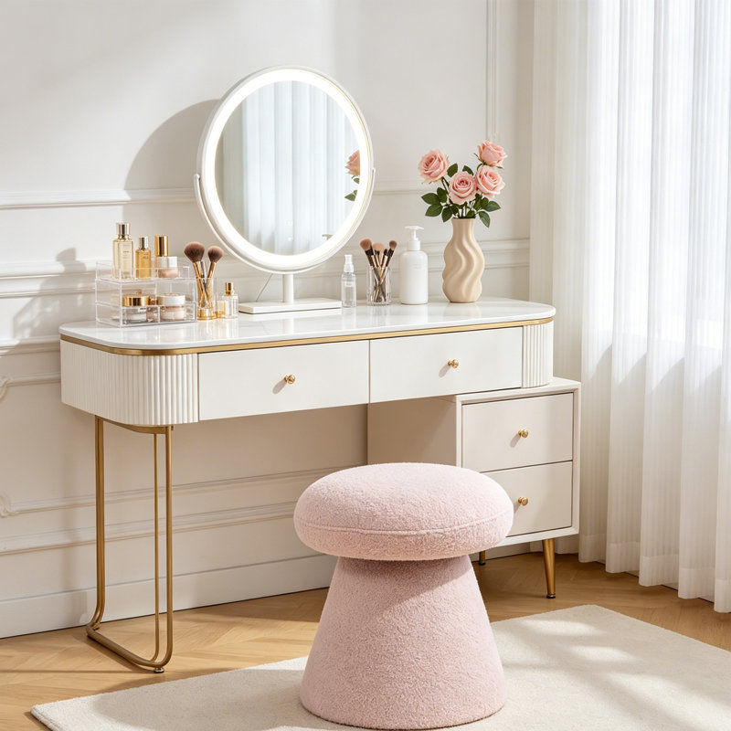 Repose-pieds moelleux Modern, Pink