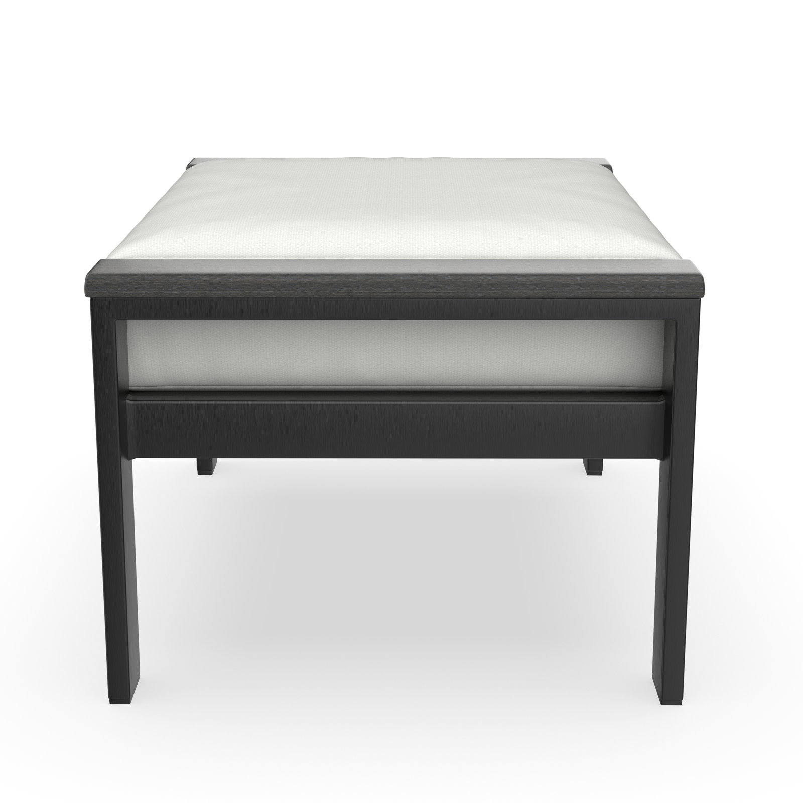 Townsend Sunbrella® Patio Ottoman, Yes, Black, Canvas White Sunbrella® Canvas