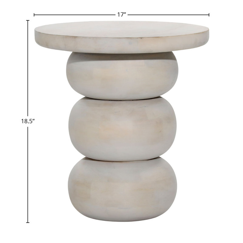 Demetra Mango End Table, White