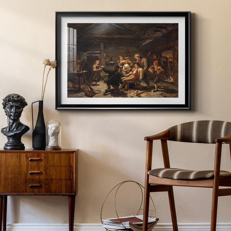 «The Wounded Bear Hunter» - Adolph Tidègre-galerie enveloppée, 22,5 x 30,5, Impression encadrée, Noir