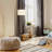 Nora 68 in. Mid-Century Modern Adjustable LED Arched Floor Lamp with Fabric Drum Shade