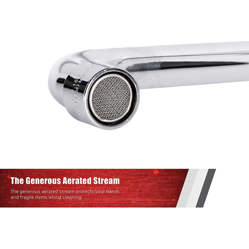16" Polished Chrome Brass Wall Mount Kitchen Faucet