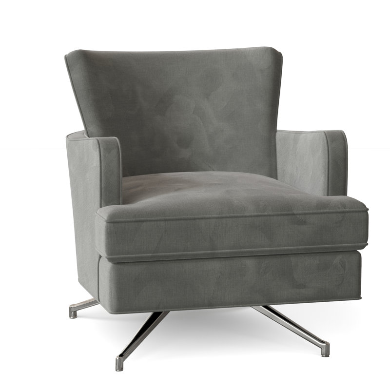 Kyle Swivel Armchair, Nickel, Pewter (9953 65)