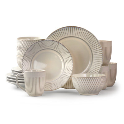 Goodman Stoneware Dinnerware Set 16 Piece - Service for 4