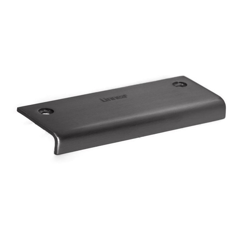 Top Mount Cabinet Finger Edge Pull, 1 1/10", Satin Black