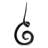 Stylish Abstract Swirl Glass Sculpture Statue - Decorations For Living Room, And Home Decor - Decorative Objects For Mantel Accent - 16", Black