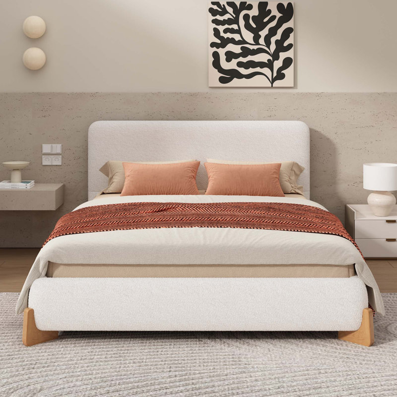 Lit tapissier Elegant Boucle, Double