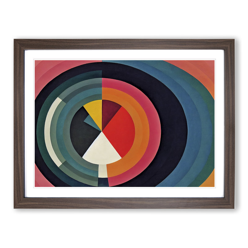 Engaging Modern Abstract 1 Piece Single Picture Frame Wall Art, 34cm H x 46cm W x 2cm D, Walnut Framed