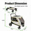 Grande poussette pour chien jusqu'à 176 lb avec roues tout-terrain à 360 °, poussette pliable pour animal de compagnie avec housse de protection contre les intempéries, filet d'air, frein à pied et panier de rangement, blanc