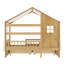 Lit plateforme pour enfants avec 2 tiroirs de rangement, garde-corps et structure de style maison Emerson-132758589-132758586