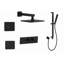 LineaBox Horizontal Square 3-Way Diverter Shower System with 8-Inch Rain Shower Head, Two Body Sprays and Hand Shower with Slide Bar, Valve Included-1054567499