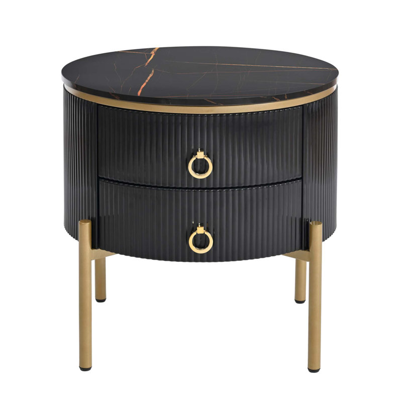 Lottelore 2 - Drawer End Table, Black
