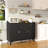 47" Modern Sideboards and Buffets, Credenza Storage Cabinets, Adjustable Shelves