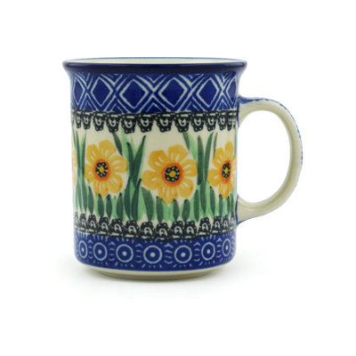 10 oz. Tasse en grès - champ jonquille jaune