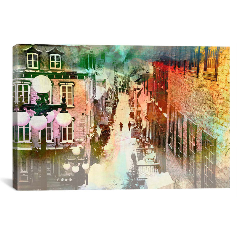 « canada city city », lower town #2, reproduction d’art sur toile, H 18 po x l 26 po x P 0,75 po