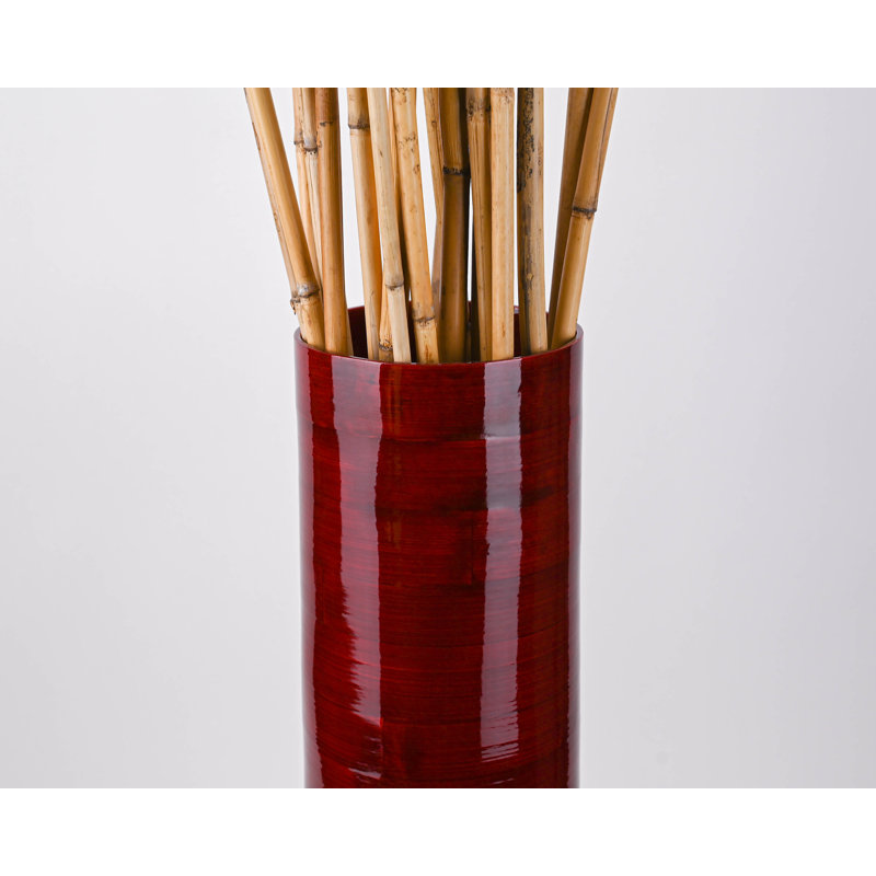 vase de plancher botanique droit Lyndhur, H 25 po x l 5,5 po x p 5,5 po, Rouge foncé
