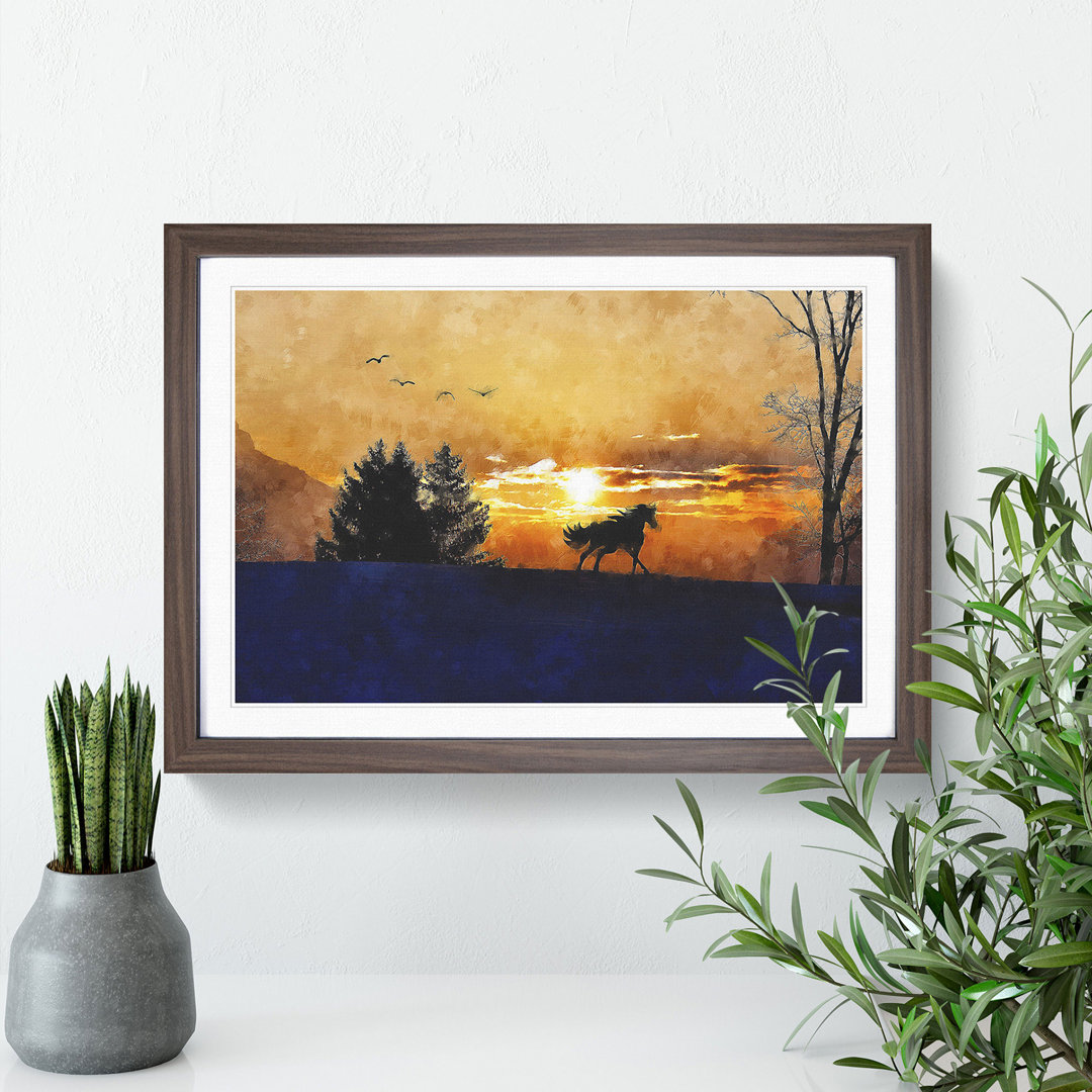 Wild Horse at Sunset Vol.2 - Picture Frame Painting