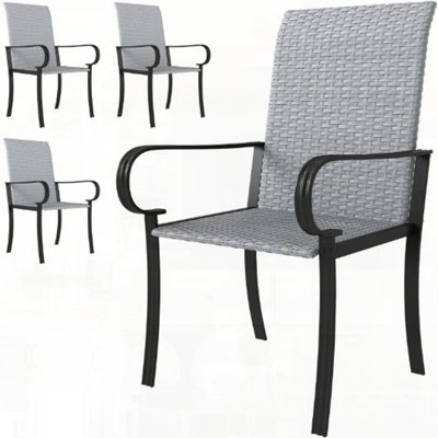 Highback Dining Chair Set With Armrest For Durable Seasonal Use