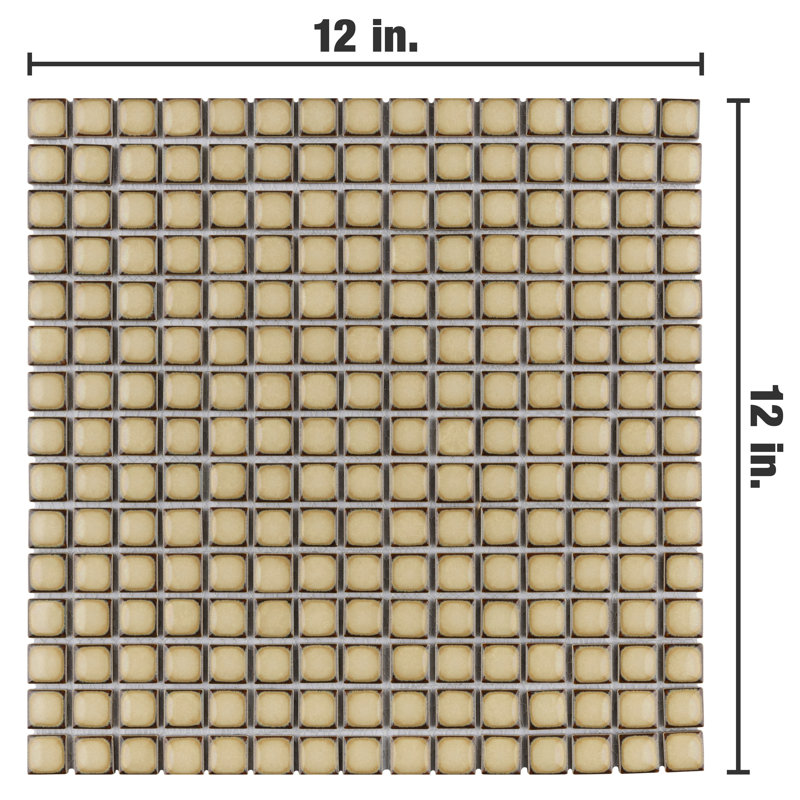 Hudson Edge 1" x 1" Porcelain Mosaic Tile, Caffe