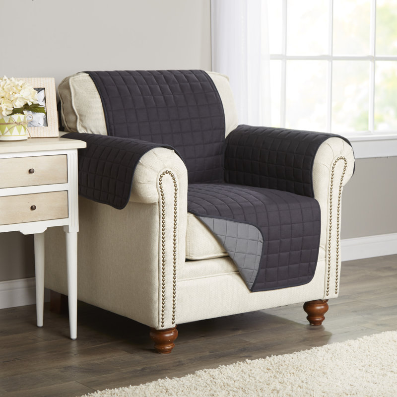 Housse pour fauteuil à coussins carrés / rectangulaires Brystol, Noir