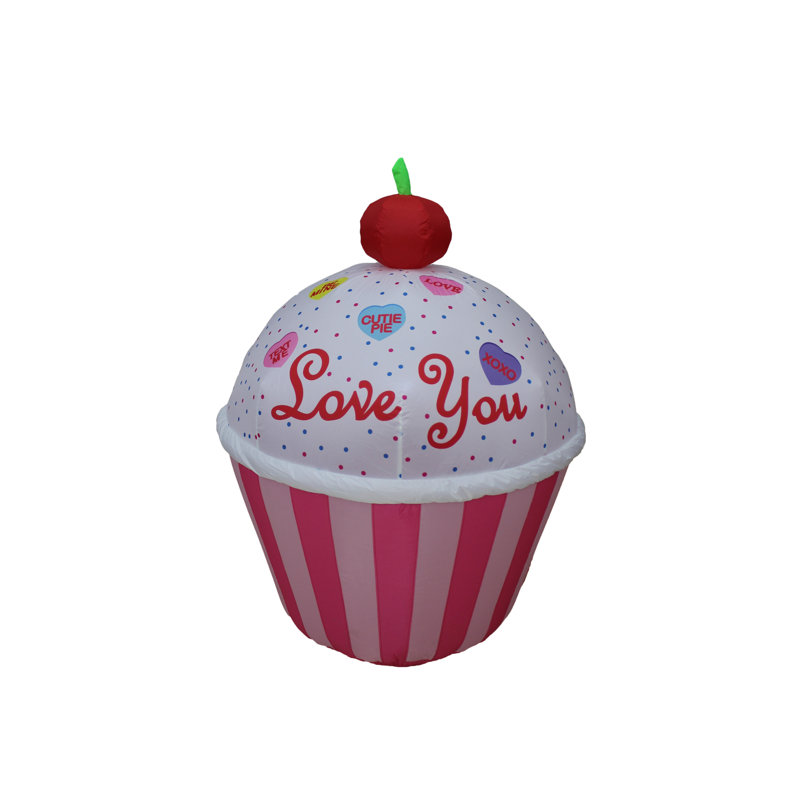 Décoration de jardin gonflable éclairée Love You Cupcake
