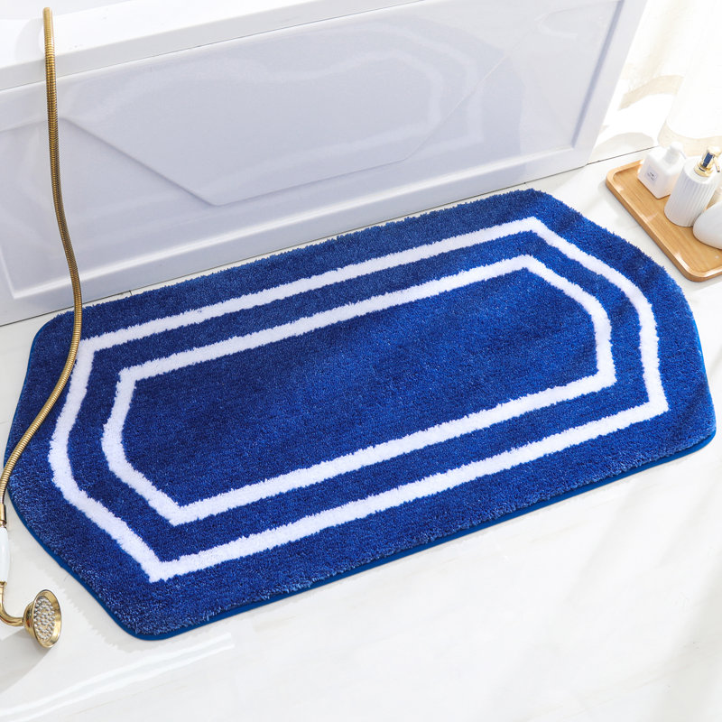 Shilyn Non-Slip Bath Rug, 24"W x 48"L, Blue