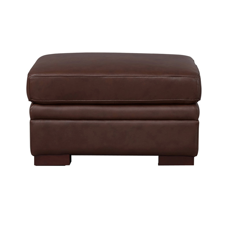 Brookfield Leather Ottoman, Raisin