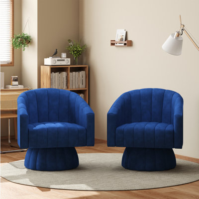 Ensemble de 2 fauteuils pivotants rembourrés surdimensionnés