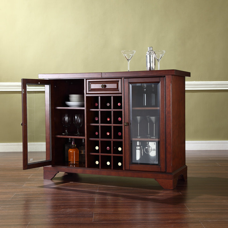 Hedon 64.5'' Bar Cabinet, Vintage Mahogany