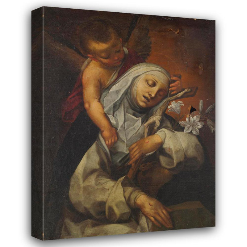 "St. Catherine of Siena" par Francesco Vanni - Art mural sur toile tendue avec châssis, H 24 po x l 17 po