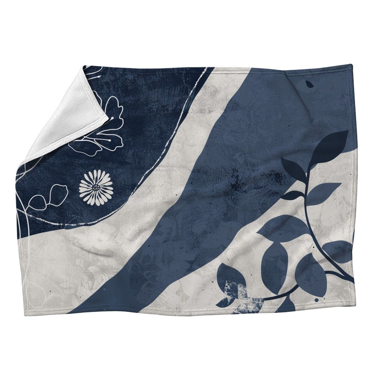 VisionBedding Botanical Fleece Throw Blanket Nature Illustration Throws for Sofas or Beds